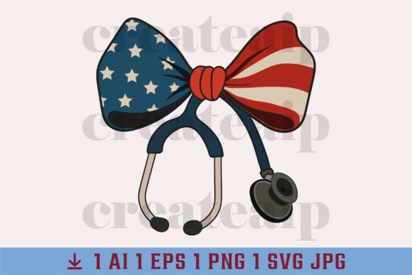 4th of July PNG Patriotic Nurse Bow: Design & Application