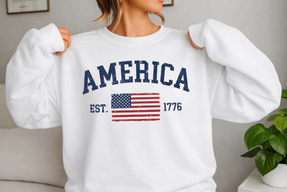 America Est. 1776 Vintage Flag: A Design Asset