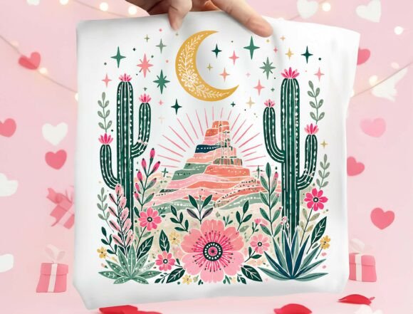 Boho Desert Cactus PNG: A Designer's Southwestern Asset