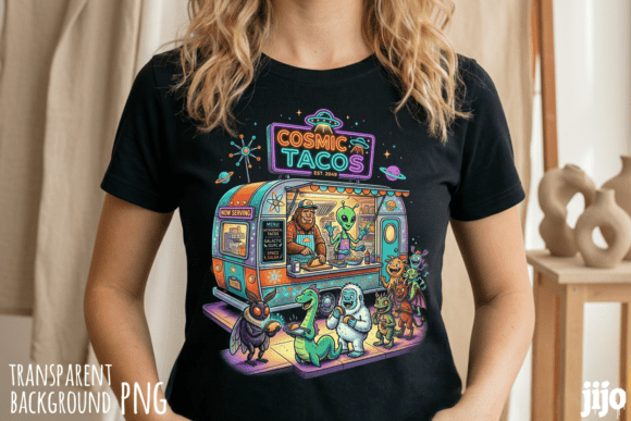 Cosmic Tacos Alien Bigfoot PNG: Unleash Creative Design