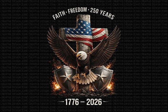 Faith Freedom 250: A Patriotic PNG for Impactful Design