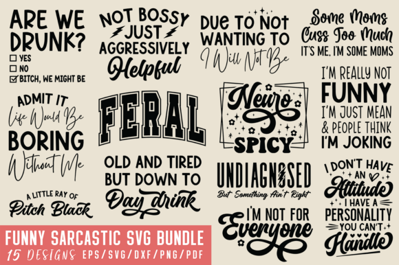 Funny Sarcastic SVG Bundle: Sharp Design for Modern Creators