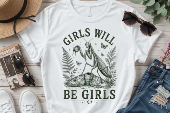 Girls Will Be Girls Shirt Praying Mantis Design