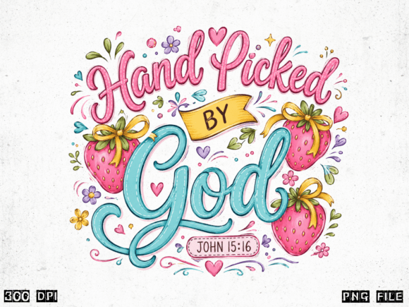 Hand Picked by God PNG: Faith-Based Design Asset