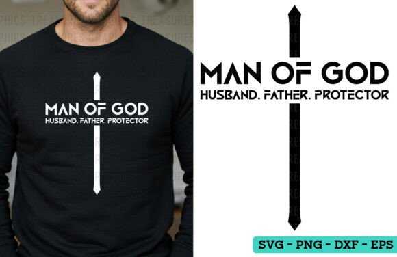 Man of God SVG Christian Dad Design: A Visual Asset for Faith-Based Projects