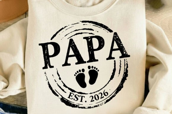Papa Est 2026: Premium Father's Day PNG Design for Creative Projects