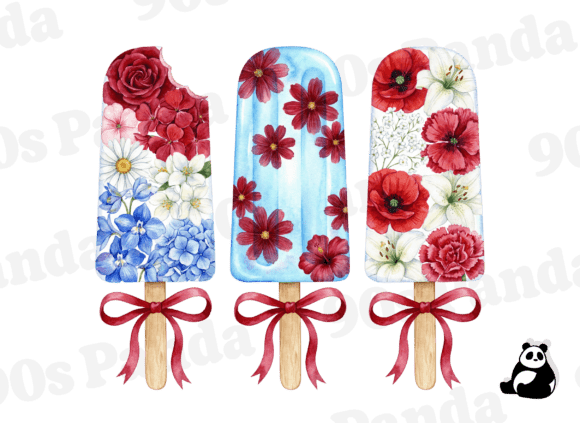 Patriotic Popsicle Ice Cream Summer PNG: A Design Asset for Festive Branding