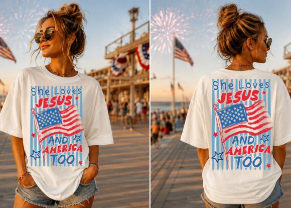 She Loves Jesus America Striped Shirt: A Design Asset