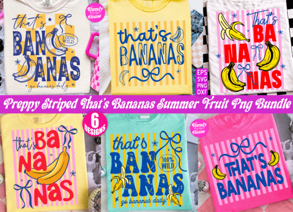 Striped Summer That's Bananas PNG Bundle: Your Next Creative Asset