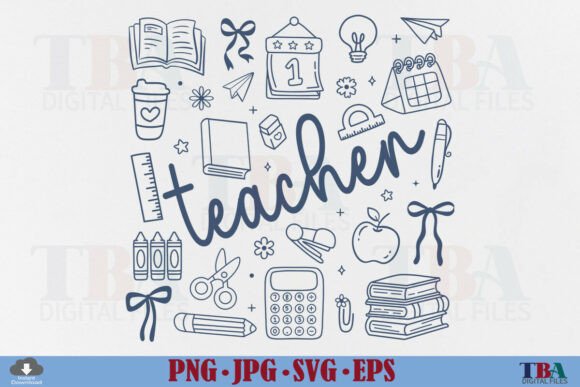 Teacher Life Preppy Back to School Icons: A Design Asset Guide