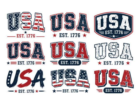 USA Est 1776 Logo Bundle: Vintage Design for Modern Branding